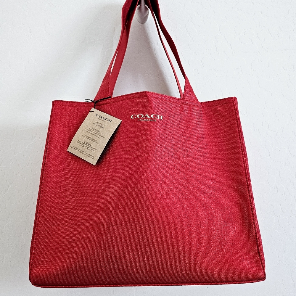 🆕️Coach Fragance Shimmer Vibrant Red Tote Bag